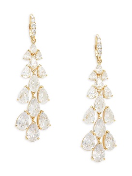 Feliz 18K Yellow Goldplated & Cubic Zirconia Drop Earrings