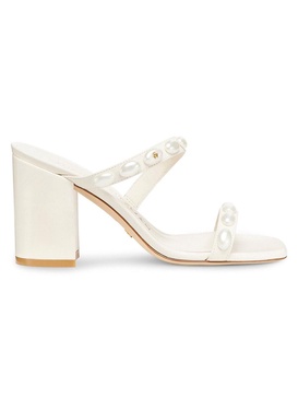 Pearlita 85MM Block Leather Sandals