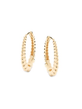 14K Yellow Gold Textured Huggie Earrings