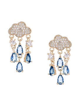 Luxe Collection Rain Storm 18K Goldplated & Cubic Zirconia Dangle Earrings