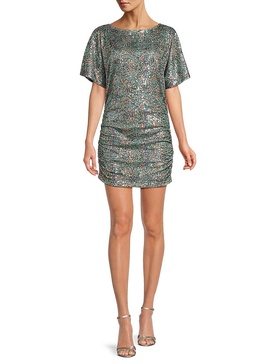 Zendaya Sequin Ruched Mini Dress