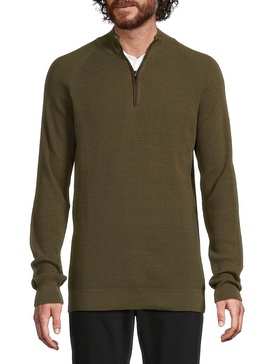 Waffle Knit Mockneck Sweatshirt