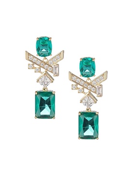 The Luxe Collection Jean Green Cubic Zirconia Statement Drop Earrings