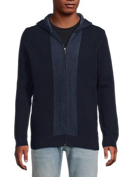 Jacquard Zip Front Hoodie
