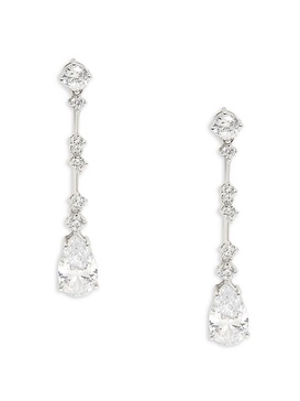 Beloved Pear Cubic Zirconia Drop Linear Earrings
