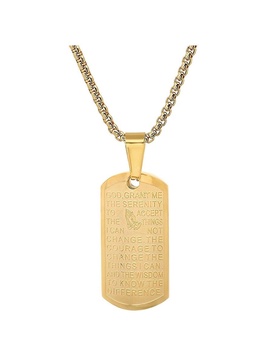 18K Gold Plated Serenity Prayer Pendant Necklace