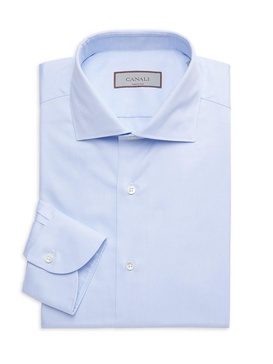 Solid Cotton Dress Shirt