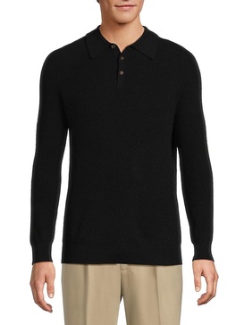 Classic Fit Cashmere Rib Knit Polo
