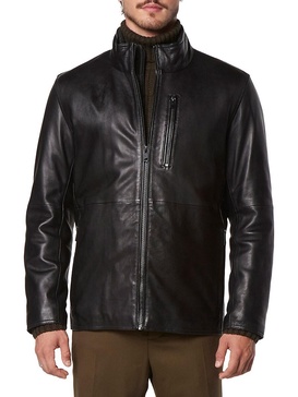Wollman 2-in-1 Lambskin Leather Bib Jacket