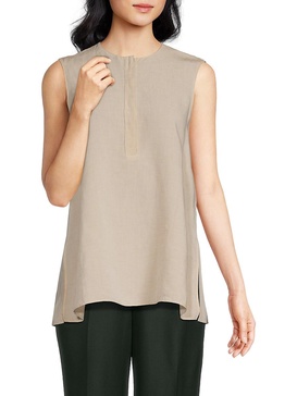Sleeveless Linen Blend Top