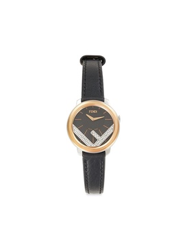28MM Run Away Stainless Steel, Ion-Plated Rose Gold, Leather & 0.14 TCW Diamond Quartz Watch