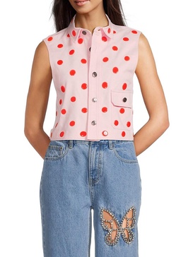 Polka Dot Sleeveless Shirt