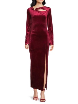 Bea Velvet Long Sleeve Cutout Gown