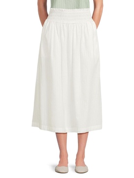 Smocked Waist Midi Skirt