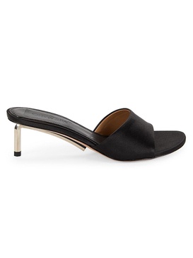 Silver Satin Sandals