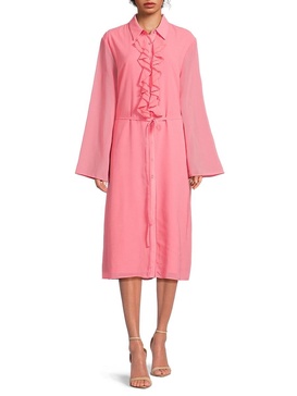 Yasmine Long Sleeve Ruffled Midi Dress