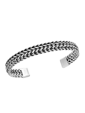 Gento Sterling Silver Woven Cuff Bracelet
