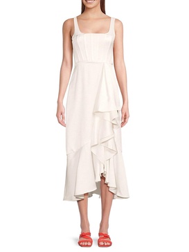 Ruffle Midi Cocktail Dress