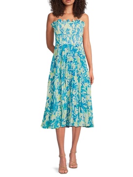 Scottie Floral Accordion Pleat Midi Dress