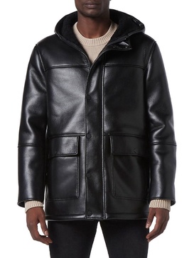 New York Donohue Faux Leather & Faux Shearling Jacket