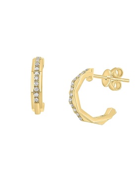 14K Yellow Gold & 0.12 TCW Diamond Earrings