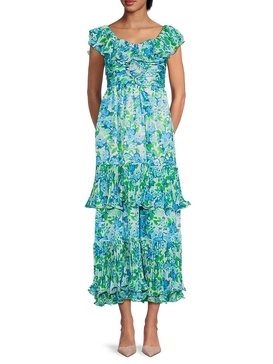 Pia Floral Tiered Midi Dress