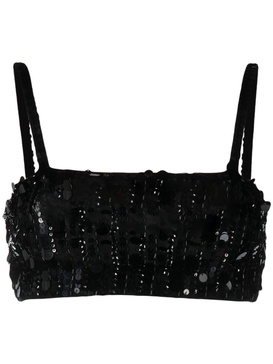 PAROSH sequin-embellished crop top
