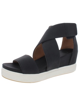 sheena womens faux leather ankle strap flatform sandals