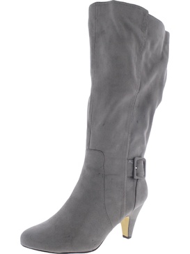 troy ii plus womens wide calf buckle knee-high boots