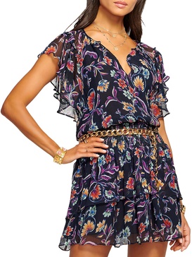 womens short printed mini dress