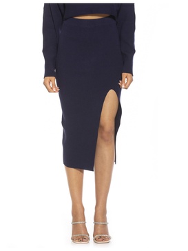 ribbed midi skirt