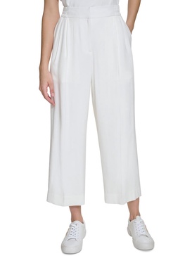 womens elastic waistband workwear cropped pants