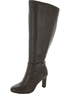 henny womens leather wide calf knee-high boots