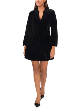 womens velvet mini babydoll dress