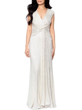 womens metallic long evening dress