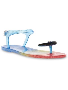 tabby womens glitter flat jelly sandals