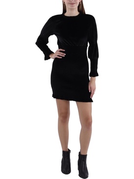 womens smocked above knee bodycon dress