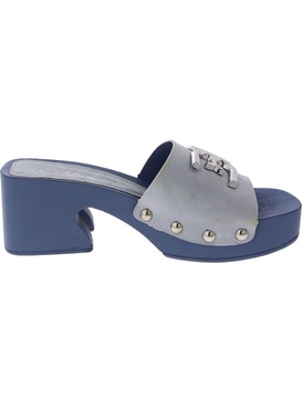 womens suede logo slide sandals
