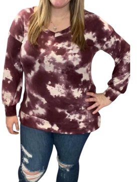 v-neck sweater in purple