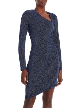 womens metallic asymmetric cocktail and party dress