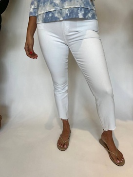 denim accent jean in white