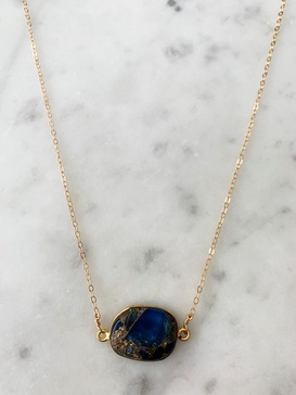 mrs. parker demi fine necklace in blue mojave copper turquoise