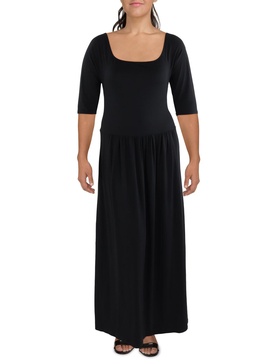 plus womens full length pleated maxi dress