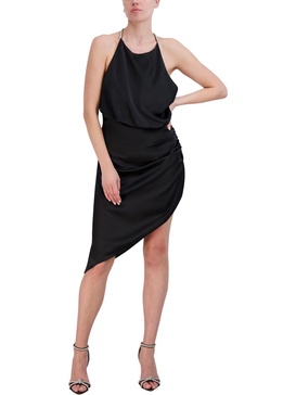 womens rhinestone halter neck midi dress