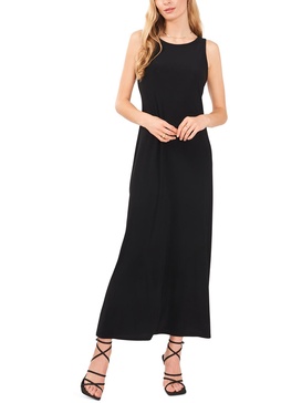Women's Sleeveless Keyhole-Back Crewneck Maxi Dress