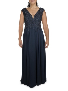 womens embellished sleeveless evening dress