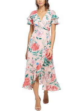 womens ruffled mid-calf midi dress