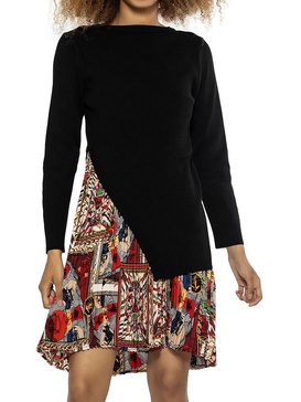 womens pleated printed shift dress