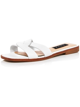 kelly womens leather criss-cross front flip-flops