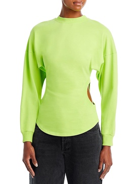 womens long sleeve ribbed trim pullover top